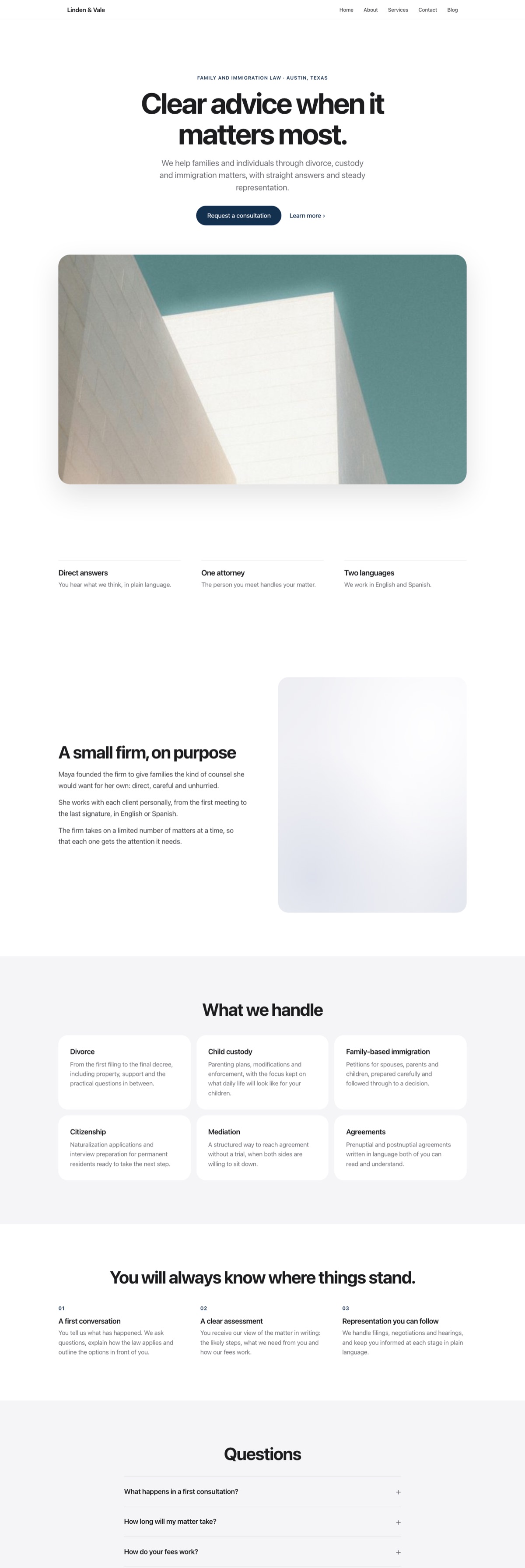 The Classic design: home page with sample content